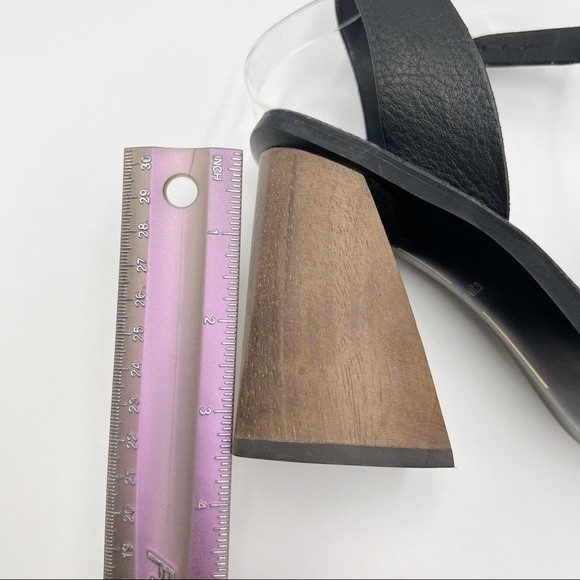 Dolce Vita Womens Size 9 Athena Black Leather Chunky Block‎ Heel Sandals Heels - Picture 12 of 14